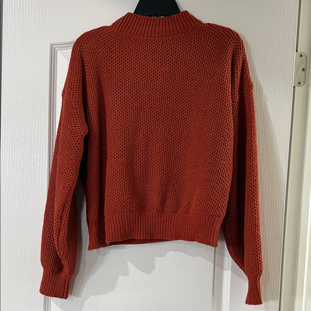 Hollister Chunky Knit Mock Neck Sweater Orange Size Medium - Picture 5 of 5